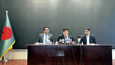 সংবাদ সম্মেলনে পররাষ্ট্রমন্ত্রী একে আব্দুল মোমেন। ইমেজ: একাত্তর