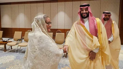 প্রধানমন্ত্রী শেখ হাসিনার সঙ্গে সাক্ষাৎ করেন সৌদি যুবরাজ মোহাম্মদ বিন সালমান বিন আবদুল আজিজ