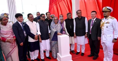 বন্ধবন্ধু শেখ মুজিবুর রহমান টানেল উদ্বোধন করেন প্রধানমন্ত্রী। ইমেজ: পিআইডি