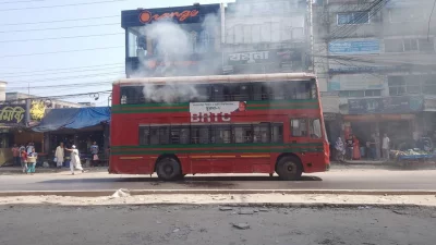 টঙ্গীতে বিআরটিসির দোতলা বাসে অগ্নিসংযোগ