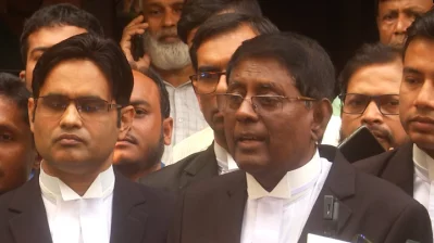 আসামিপক্ষের আইনজীবী ব্যারিস্টার আব্দুল্লাহ আল মামুন। ইমেজ- একাত্তর।
