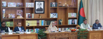 গণভবনের অনুষ্ঠানে বক্তব্য দিচ্ছেন প্রধানমন্ত্রী শেখ হাসিনা। ইমেজ: ইয়াসিন কবির জয়।