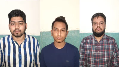 আগুনের ঘটনায় শুক্রবার গ্রেপ্তার হওয়া তিনজন।