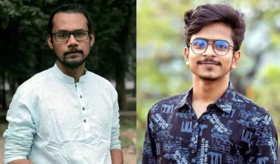প্রান্তিক হোসাইন (বায়ে), নাজমুল হুদা (ডানে)