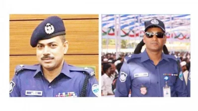 ফাঁসির দণ্ডপ্রাপ্ত ওসি প্রদীপ ও পরিদর্শক লিয়াকত।