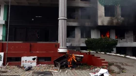 নেপালি কংগ্রেস দলের কেন্দ্রীয় কার্যালয়ে আগুন