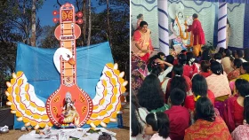 দেশজুড়ে উৎসবমুখর পরিবেশে উদযাপিত হচ্ছে সরস্বতী পূজা