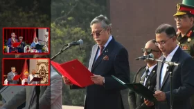 তিন বছরে তিন সরকার: শপথ পড়ালেন রাষ্ট্রপতি সাহাবুদ্দিন