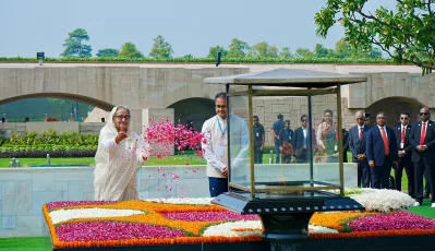 মহাত্মা গান্ধীর প্রতি শ্রদ্ধা জানান প্রধানমন্ত্রী শেখ হাসিনা